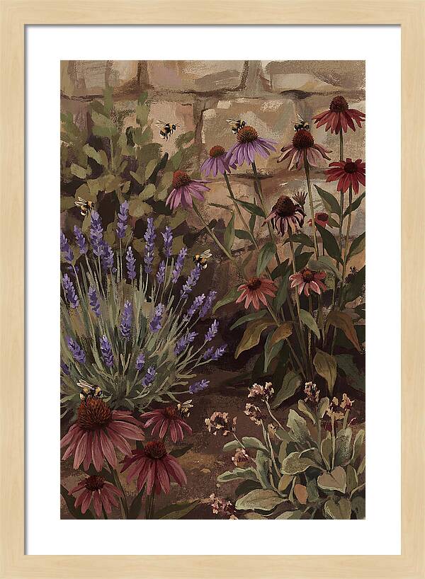Garden Bees Among Lavender Blooms