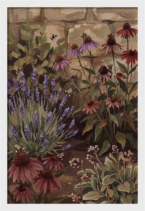 Garden Bees Among Lavender Blooms