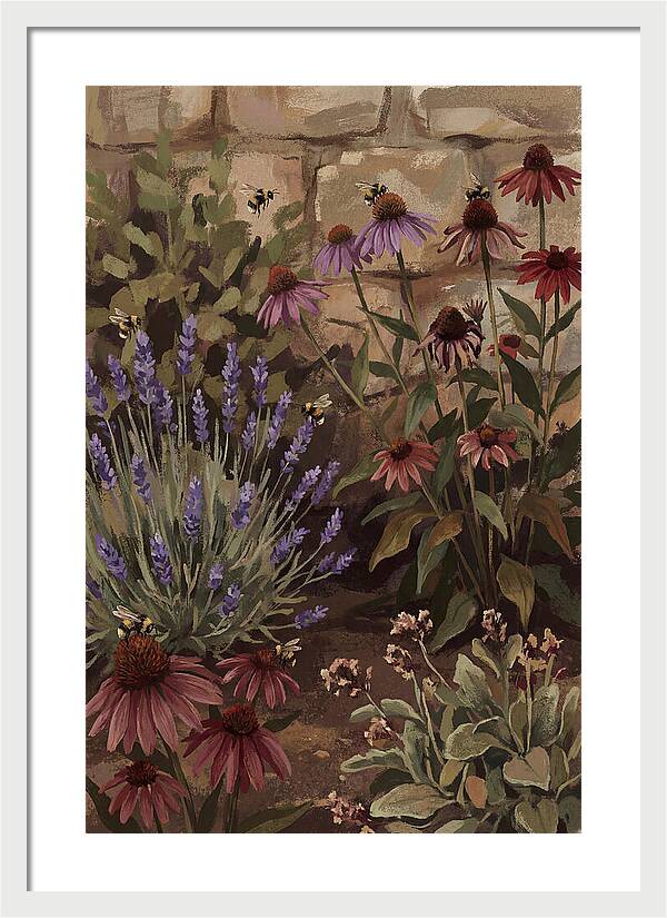 Garden Bees Among Lavender Blooms