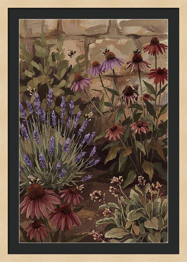 Garden Bees Among Lavender Blooms