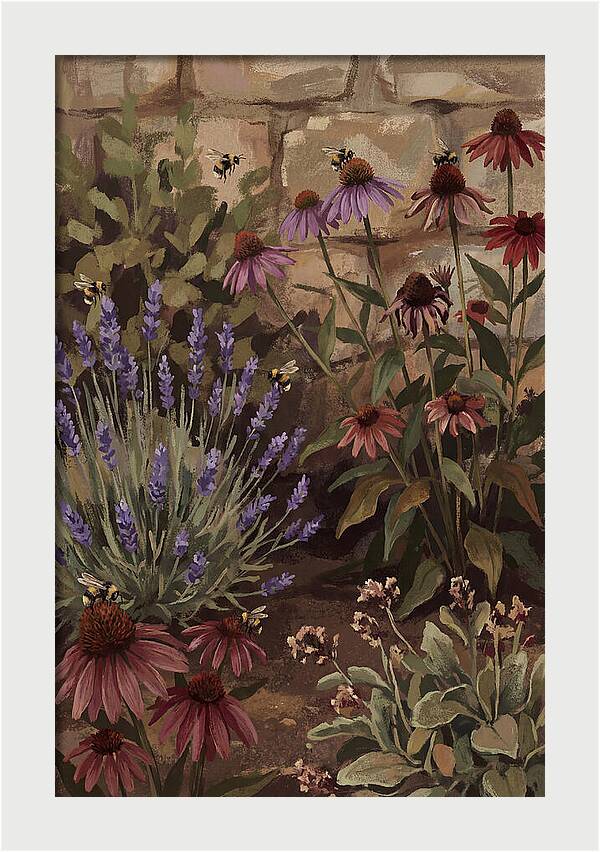 Garden Bees Among Lavender Blooms