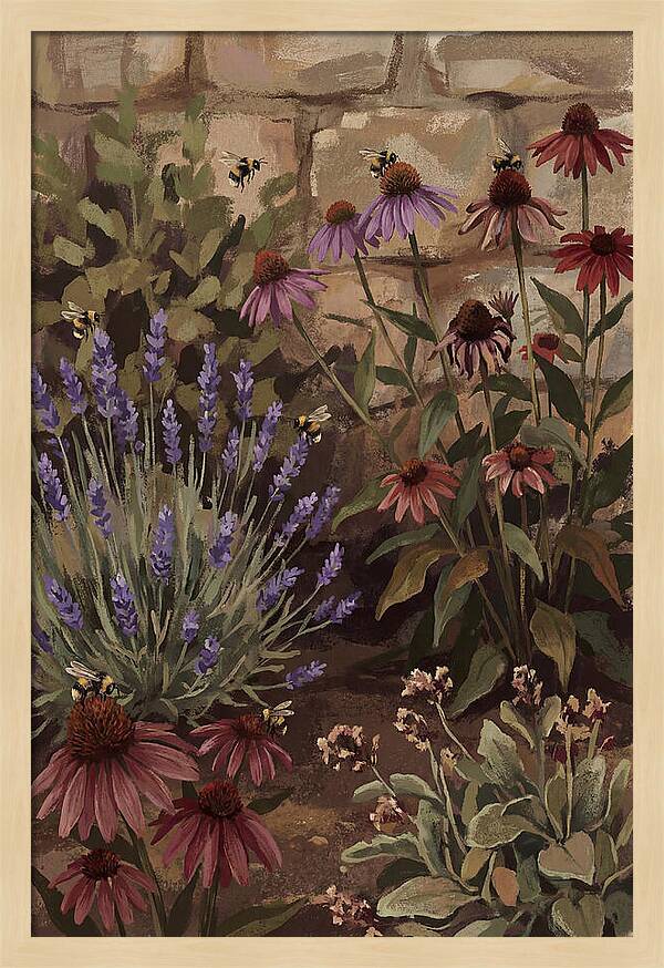 Garden Bees Among Lavender Blooms