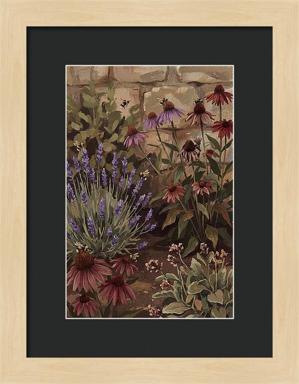 Garden Bees Among Lavender Blooms