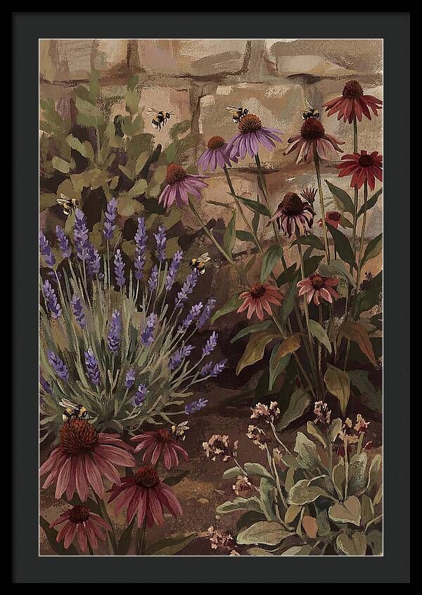 Garden Bees Among Lavender Blooms