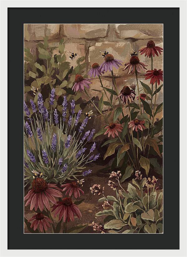 Garden Bees Among Lavender Blooms