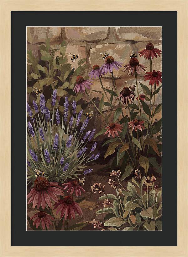 Garden Bees Among Lavender Blooms
