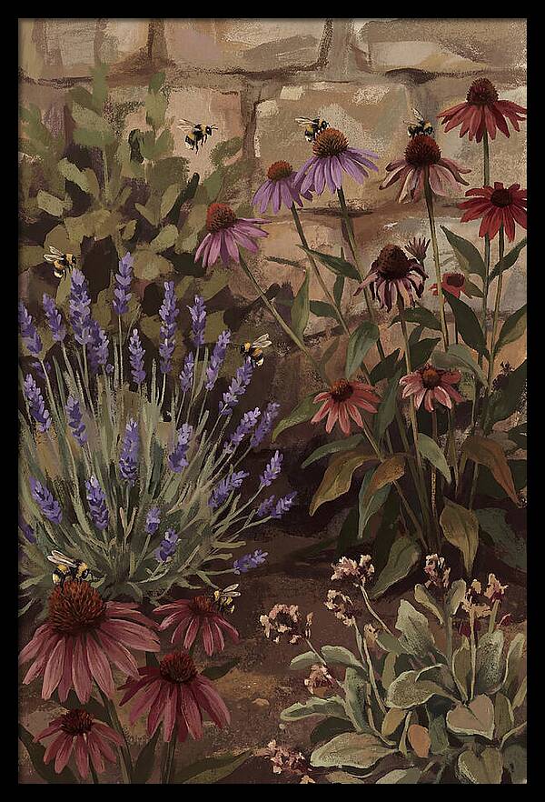 Garden Bees Among Lavender Blooms