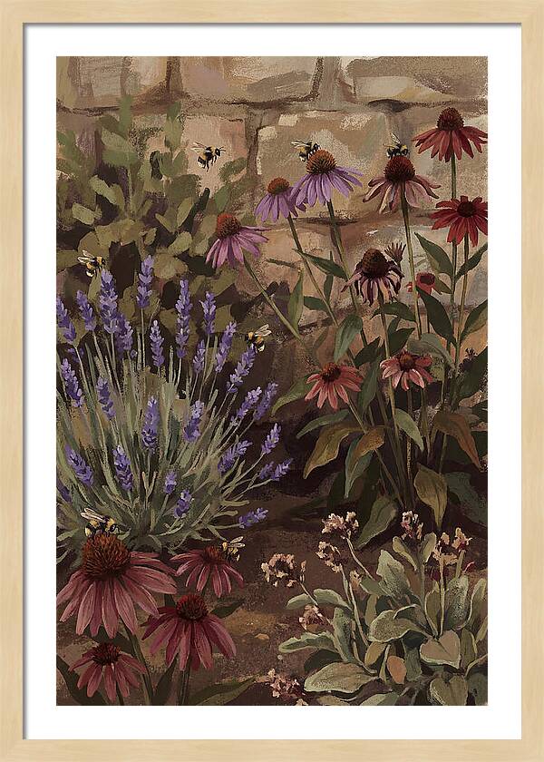 Garden Bees Among Lavender Blooms