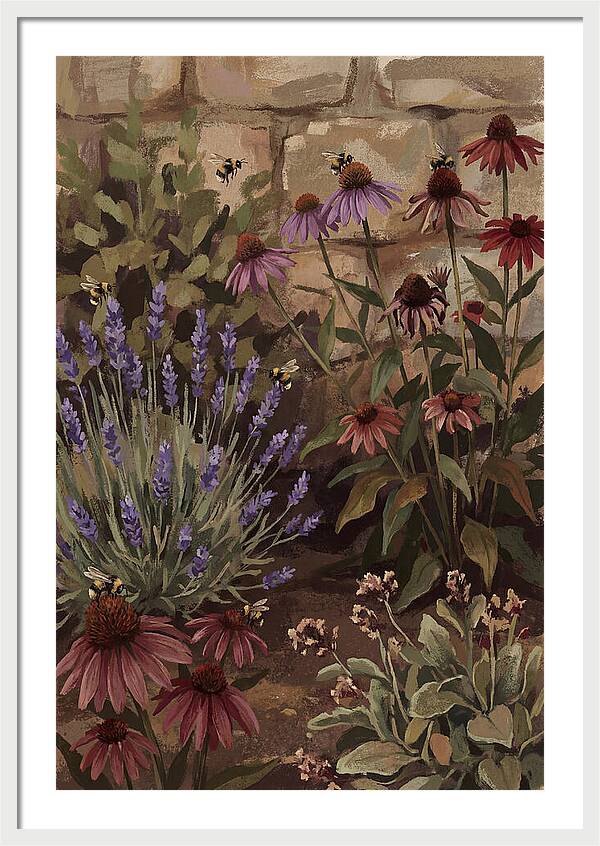 Garden Bees Among Lavender Blooms