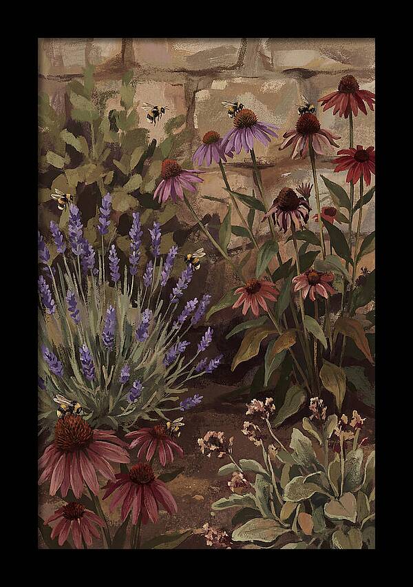 Garden Bees Among Lavender Blooms