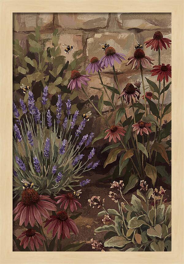 Garden Bees Among Lavender Blooms
