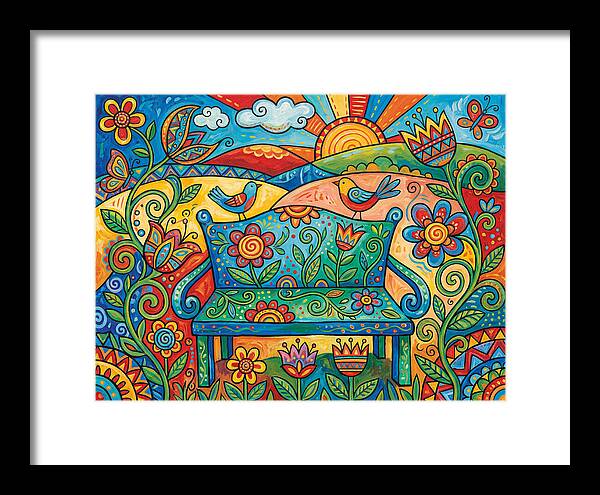 Garden Bench In A Colorful Landscape