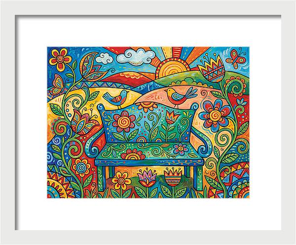 Garden Bench In A Colorful Landscape