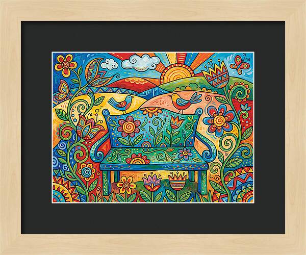 Garden Bench In A Colorful Landscape