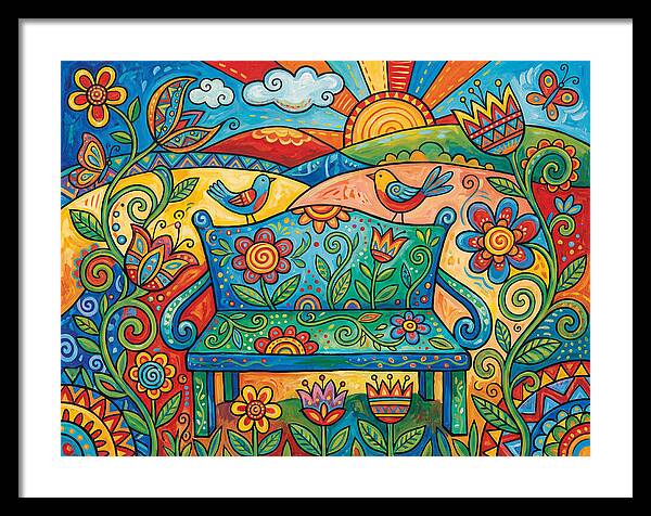 Garden Bench In A Colorful Landscape