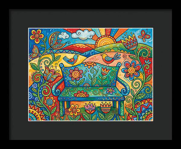 Garden Bench In A Colorful Landscape