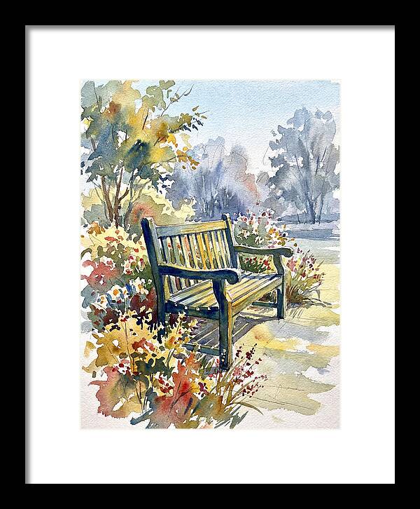 Garden Bench In Bloom