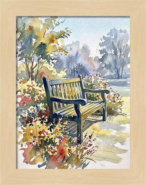 Garden Bench In Bloom