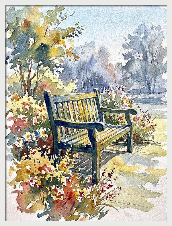 Garden Bench In Bloom