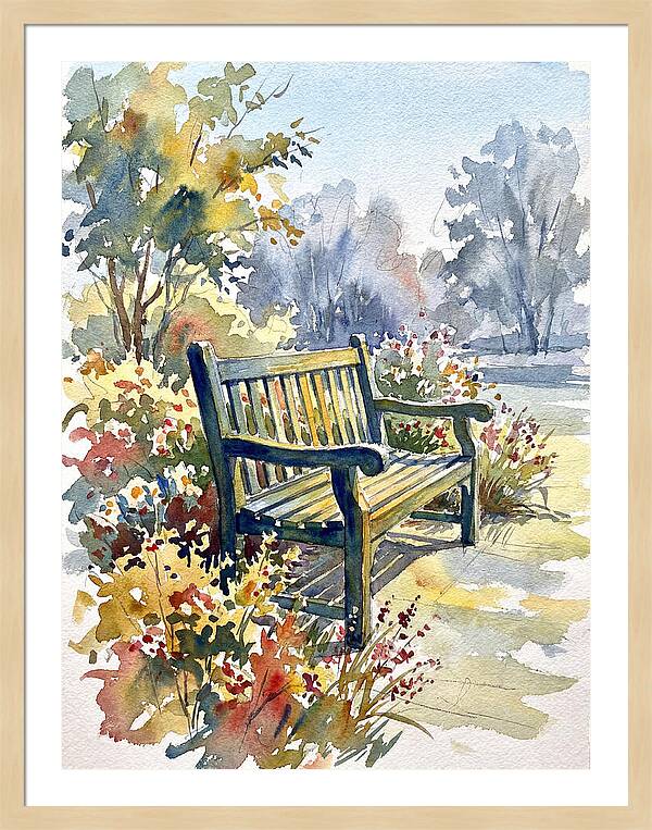 Garden Bench In Bloom