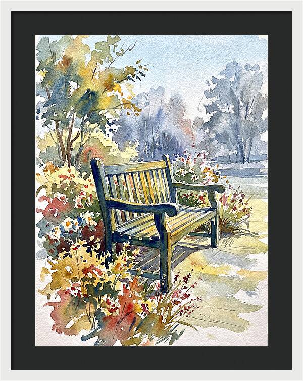 Garden Bench In Bloom