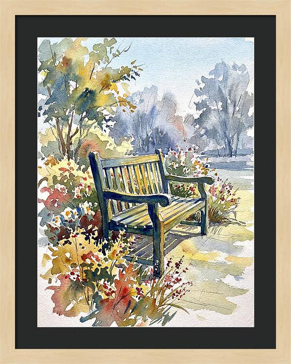 Garden Bench In Bloom