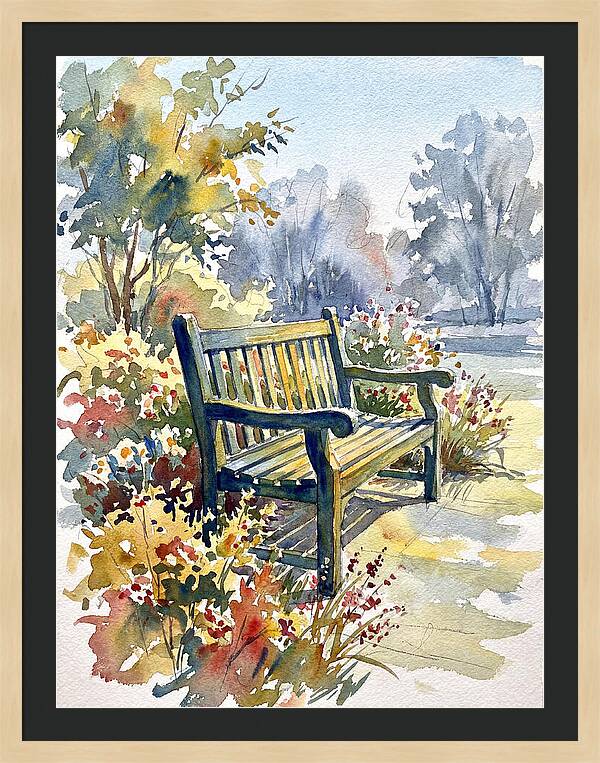 Garden Bench In Bloom