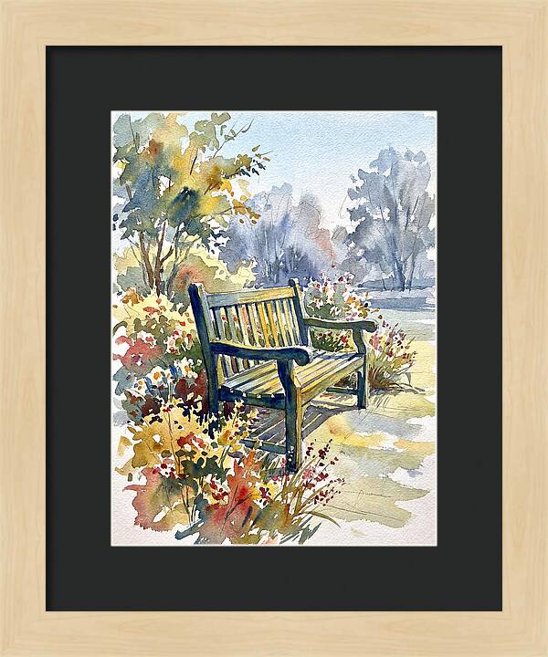Garden Bench In Bloom