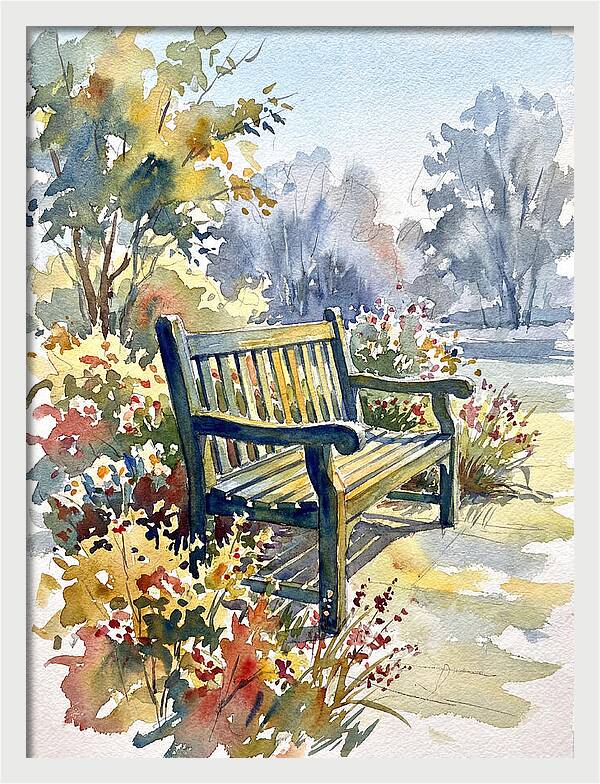 Garden Bench In Bloom
