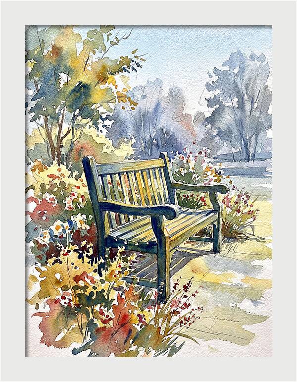 Garden Bench In Bloom