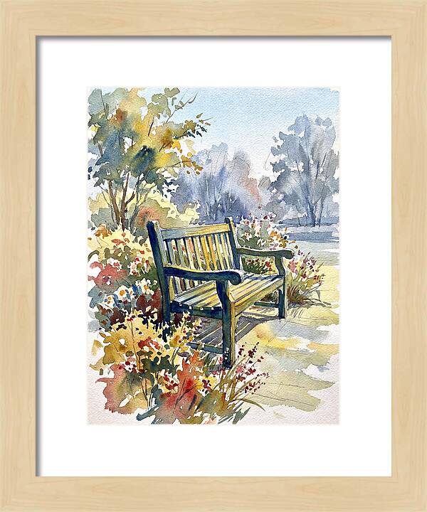 Garden Bench In Bloom