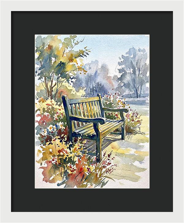 Garden Bench In Bloom
