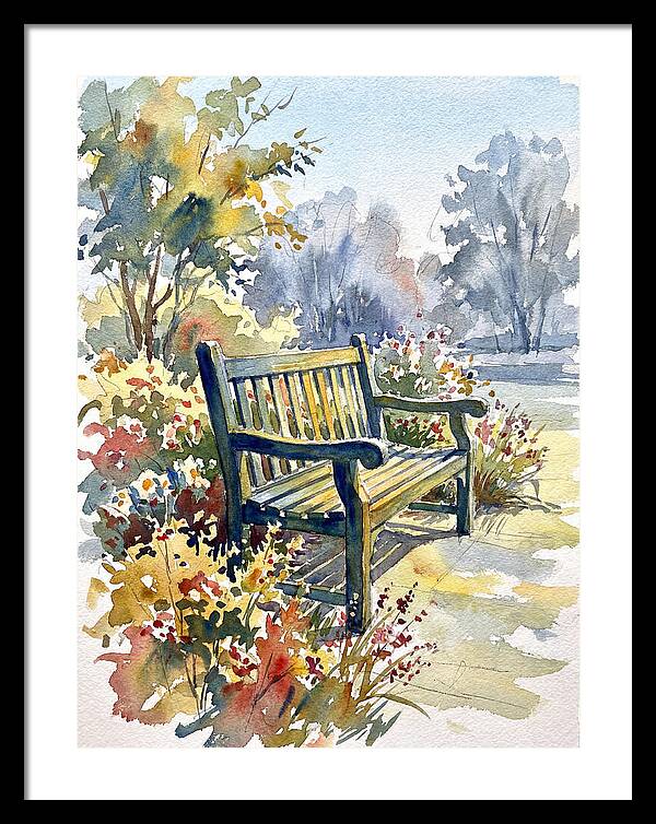 Garden Bench In Bloom