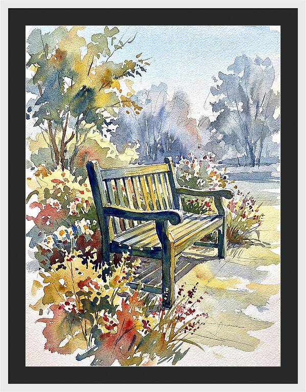 Garden Bench In Bloom
