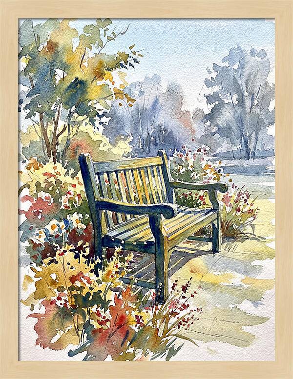 Garden Bench In Bloom