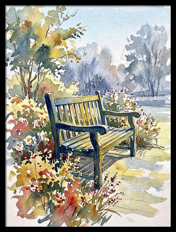 Garden Bench In Bloom