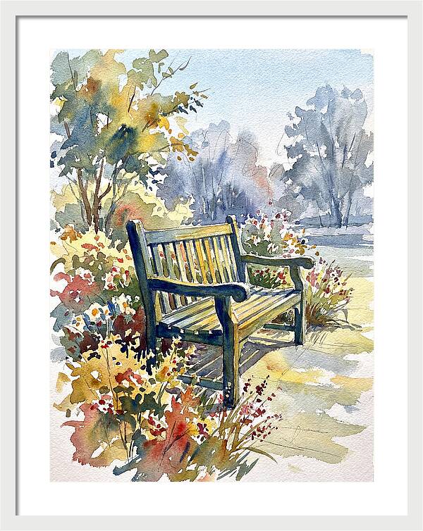 Garden Bench In Bloom