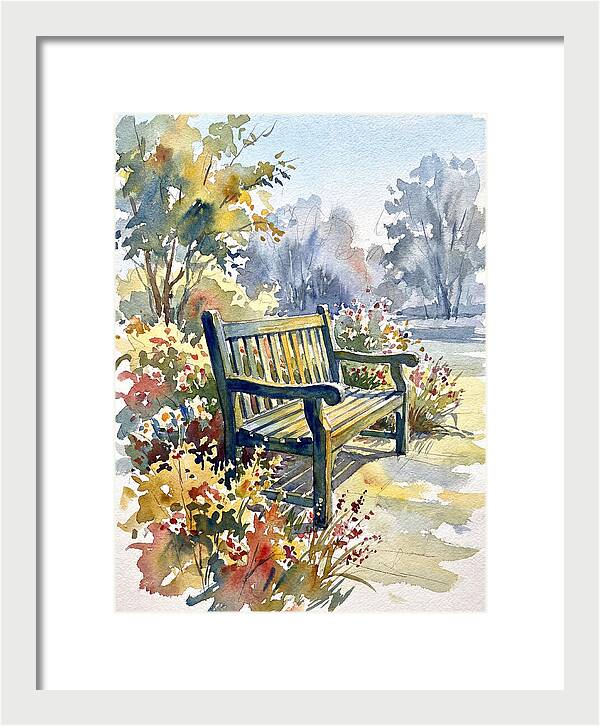 Garden Bench In Bloom