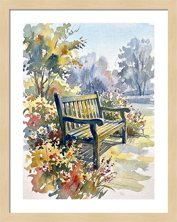 Garden Bench In Bloom