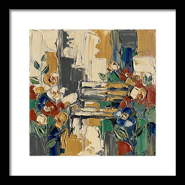 Garden Bench Surrounded By Blooms