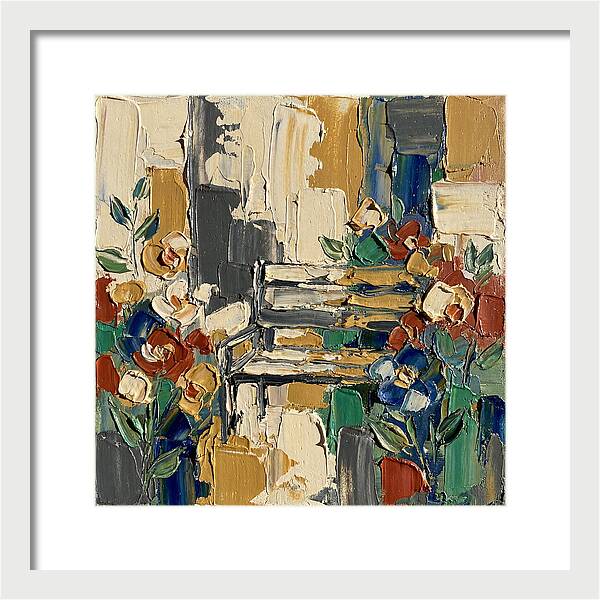 Garden Bench Surrounded By Blooms