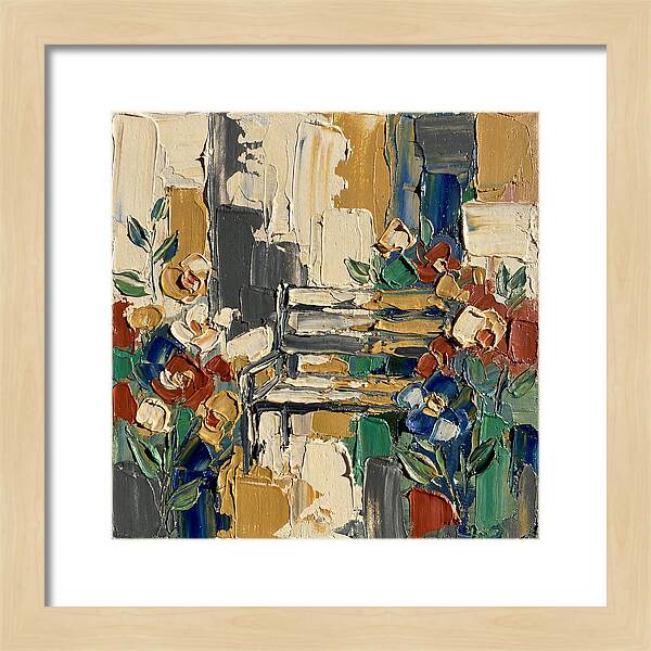 Garden Bench Surrounded By Blooms