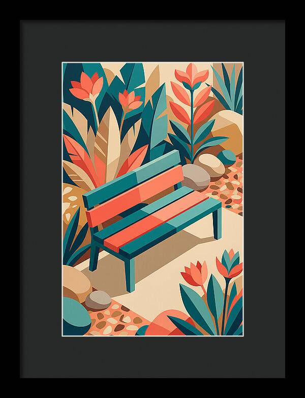 Garden Bench Surrounded By Nature
