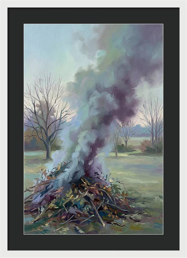 Garden Bonfire Of Autumn Prunings