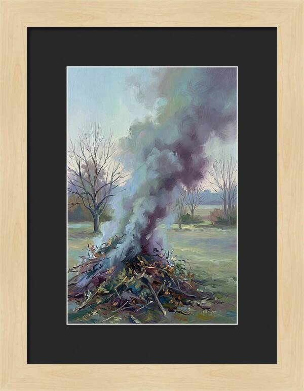 Garden Bonfire Of Autumn Prunings