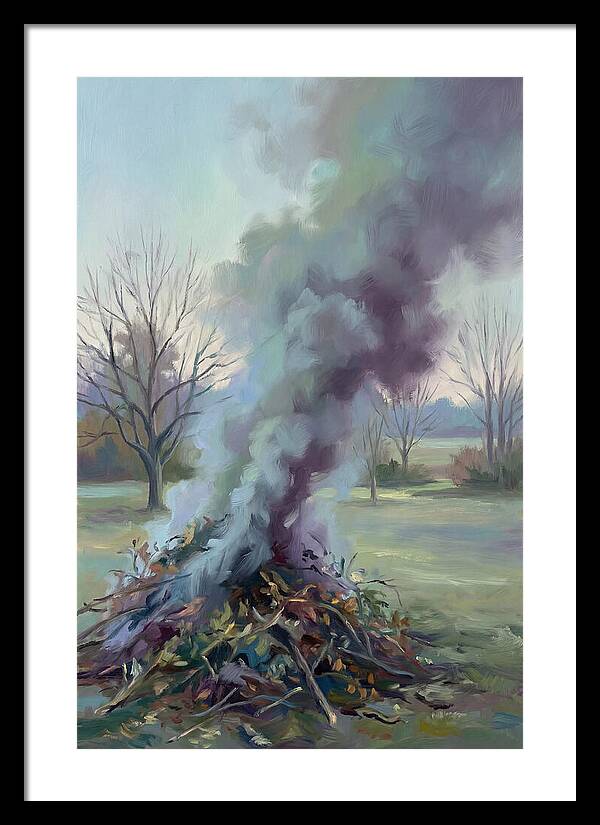 Garden Bonfire Of Autumn Prunings