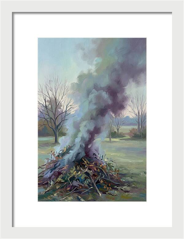 Garden Bonfire Of Autumn Prunings