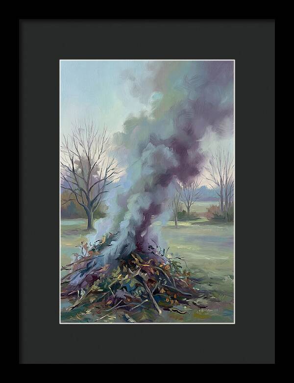 Garden Bonfire Of Autumn Prunings