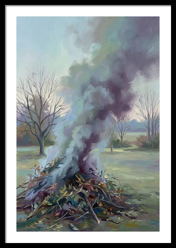 Garden Bonfire Of Autumn Prunings