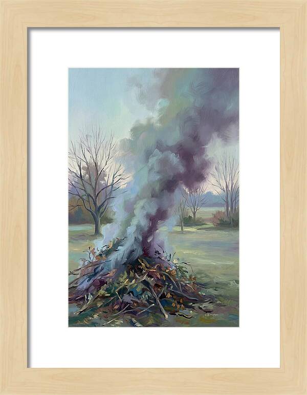 Garden Bonfire Of Autumn Prunings